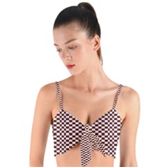 Red Sparks Woven Tie Front Bralet