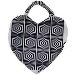 Optical Illusion Giant Heart Shaped Tote by Sparkle