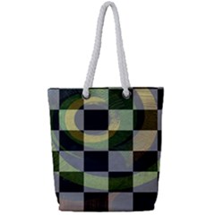 Circle Checks Full Print Rope Handle Tote (small) by Sparkle