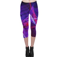 Fractal Flash Capri Leggings  by Sparkle