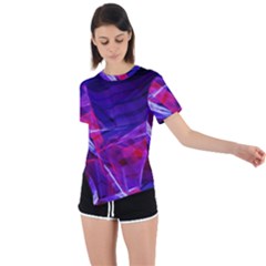 Fractal Flash Asymmetrical Short Sleeve Sports Tee by Sparkle