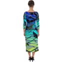 Digital Abstract Quarter Sleeve Midi Bodycon Dress View2