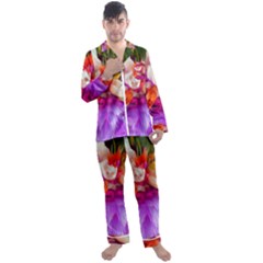 Poppy Flower Men s Long Sleeve Satin Pyjamas Set by Sparkle