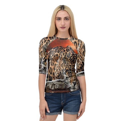 Nature With Tiger Quarter Sleeve Raglan Tee by Sparkle