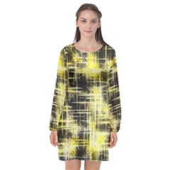 Sparks Long Sleeve Chiffon Shift Dress 