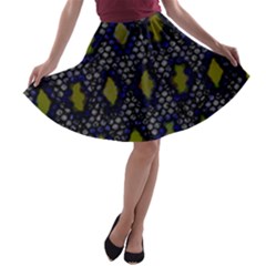 Color Abstract Cartoon A-line Skater Skirt by Sparkle