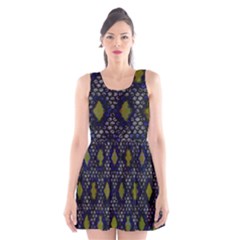 Color Abstract Cartoon Scoop Neck Skater Dress by Sparkle