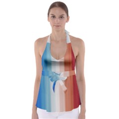 Blue,white Red Babydoll Tankini Top by Sparkle