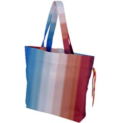 Blue,white Red Drawstring Tote Bag by Sparkle