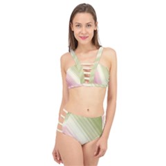 Pink Green Cage Up Bikini Set by Sparkle