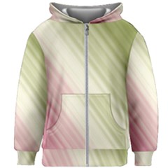 Pink Green Kids  Zipper Hoodie Without Drawstring by Sparkle