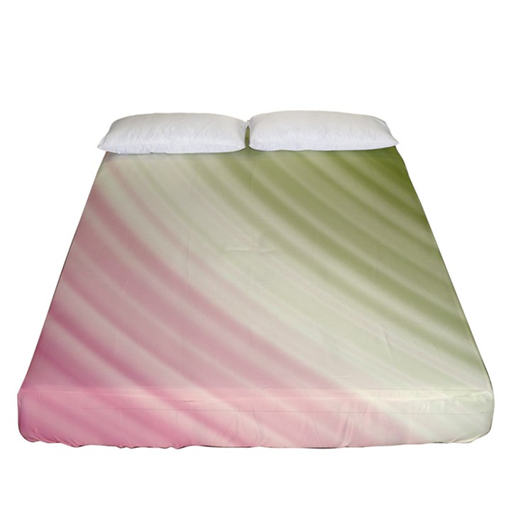 Pink Green Fitted Sheet (California King Size)