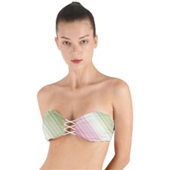 Pink Green Twist Bandeau Bikini Top by Sparkle