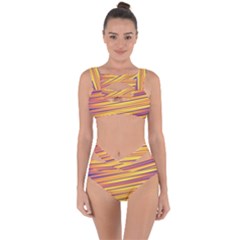 Orange Strips Bandaged Up Bikini Set  by Sparkle