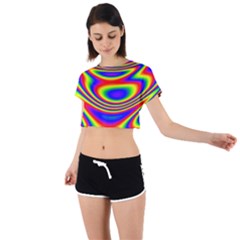 Rainbow Tie Back Short Sleeve Crop Tee by Sparkle