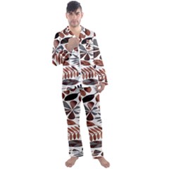 Shiny Leafs Men s Long Sleeve Satin Pyjamas Set by Sparkle