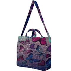 Glitter Butterfly Square Shoulder Tote Bag by Sparkle