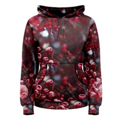 Red Floral Women s Pullover Hoodie by Sparkle