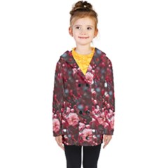 Red Floral Kids  Double Breasted Button Coat by Sparkle