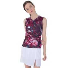 Red Floral Women s Sleeveless Sports Top by Sparkle