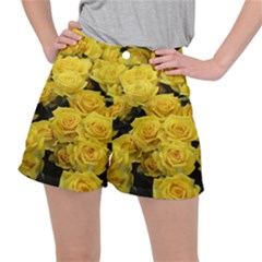 Yellow Roses Ripstop Shorts by Sparkle
