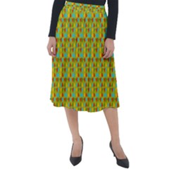 Lemon And Yellow Classic Velour Midi Skirt  by Sparkle