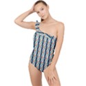 Geometry Colors Frilly One Shoulder Swimsuit View1