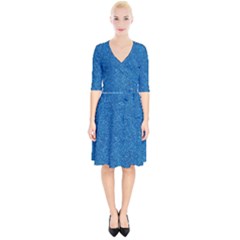 Blue Sparkles Wrap Up Cocktail Dress