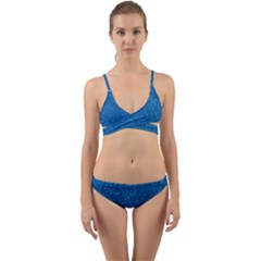 Blue Sparkles Wrap Around Bikini Set