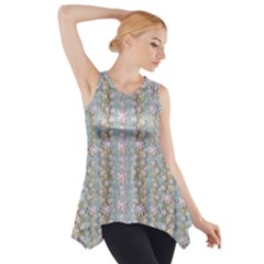 Summer Florals In The Sea Pond Decorative Side Drop Tank Tunic by pepitasart