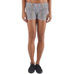 Summer Florals In The Sea Pond Decorative Yoga Shorts by pepitasart