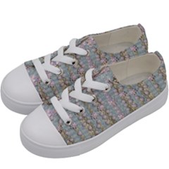 Summer Florals In The Sea Pond Decorative Kids  Low Top Canvas Sneakers by pepitasart