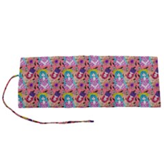 Blue Haired Girl Pattern Pink Roll Up Canvas Pencil Holder (s) by snowwhitegirl