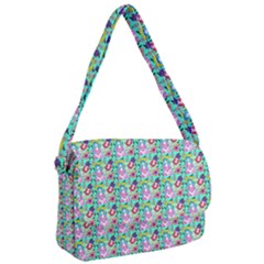 Blue Haired Girl Pattern Green Courier Bag by snowwhitegirl