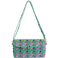 Blue Haired Girl Pattern Green Removable Strap Clutch Bag by snowwhitegirl