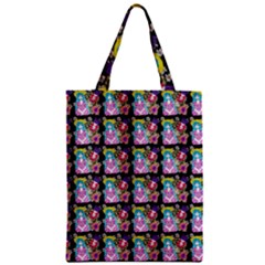 Blue Haired Girl Pattern Black Zipper Classic Tote Bag by snowwhitegirl