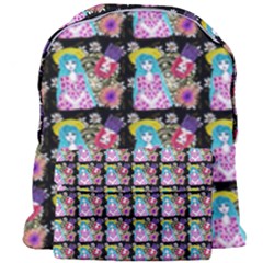 Blue Haired Girl Pattern Black Giant Full Print Backpack by snowwhitegirl