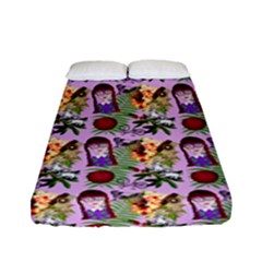 Purple Glasses Girl Pattern Lilac Fitted Sheet (full/ Double Size) by snowwhitegirl