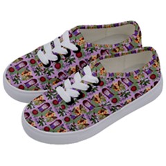 Purple Glasses Girl Pattern Lilac Kids  Classic Low Top Sneakers by snowwhitegirl