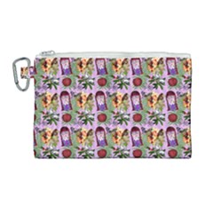 Purple Glasses Girl Pattern Lilac Canvas Cosmetic Bag (large) by snowwhitegirl