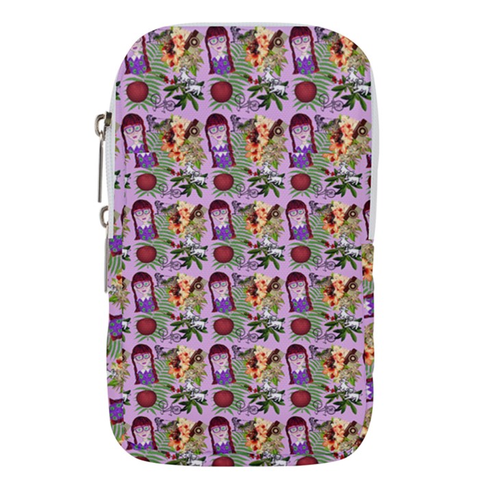 Purple Glasses Girl Pattern Lilac Waist Pouch (Small)