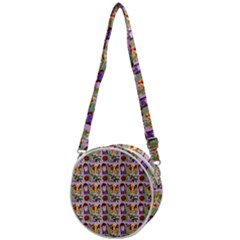 Purple Glasses Girl Pattern Lilac Crossbody Circle Bag