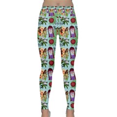 Purple Glasses Girl Pattern Blue Classic Yoga Leggings by snowwhitegirl