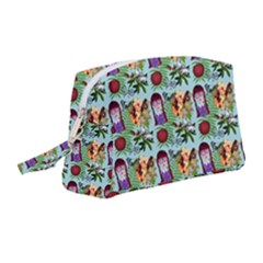 Purple Glasses Girl Pattern Blue Wristlet Pouch Bag (medium) by snowwhitegirl