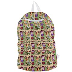 Purple Glasses Girl Pattern Peach Foldable Lightweight Backpack