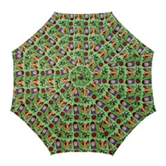 Purple Glasses Girl Pattern Green Golf Umbrellas by snowwhitegirl