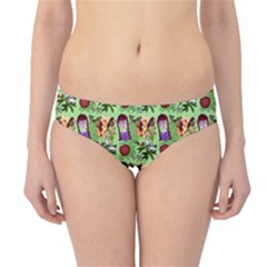 Purple Glasses Girl Pattern Green Hipster Bikini Bottoms by snowwhitegirl