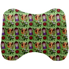 Purple Glasses Girl Pattern Green Head Support Cushion by snowwhitegirl