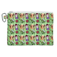 Purple Glasses Girl Pattern Green Canvas Cosmetic Bag (xl) by snowwhitegirl