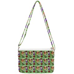 Purple Glasses Girl Pattern Green Double Gusset Crossbody Bag by snowwhitegirl